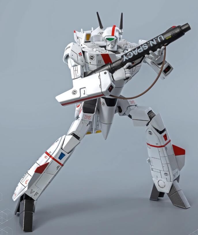 AC" ThreeZero Macross 8-inch ROBO-DOU VF-1J Rick Hunter Robot Armored Transforming Action Figure (Complete)
