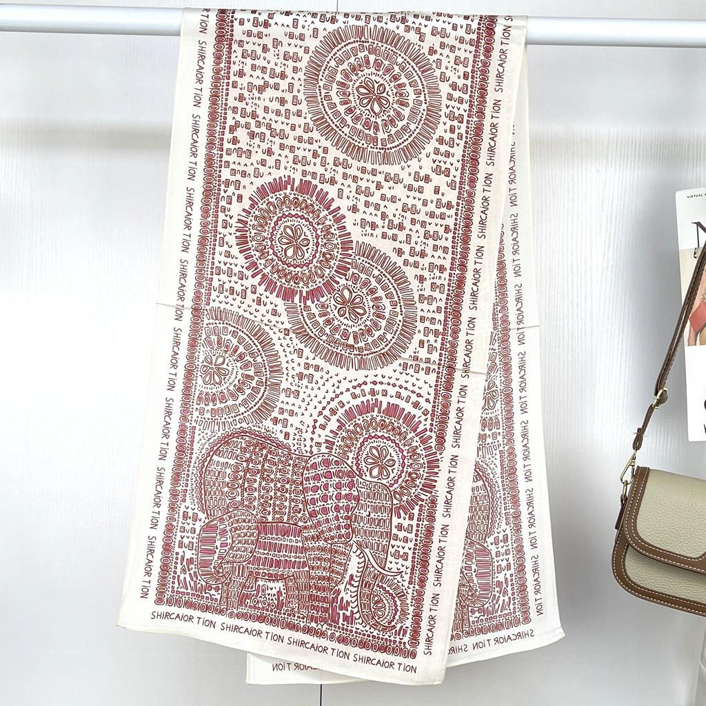 Light Luxury Astrolabe Silk Silk Scarf Spring And Autumn Medium And Long Bow Mulberry Silk Streamer Holiday Gift