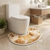Soft U-Shaped Bath Mat Cozy Bathroom Rug Practical Toilet Foot Mat Guest Room
