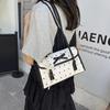 Street Style Krawatten-Schultertasche Mit Genähten Details Für Den Täglichen Gebrauch