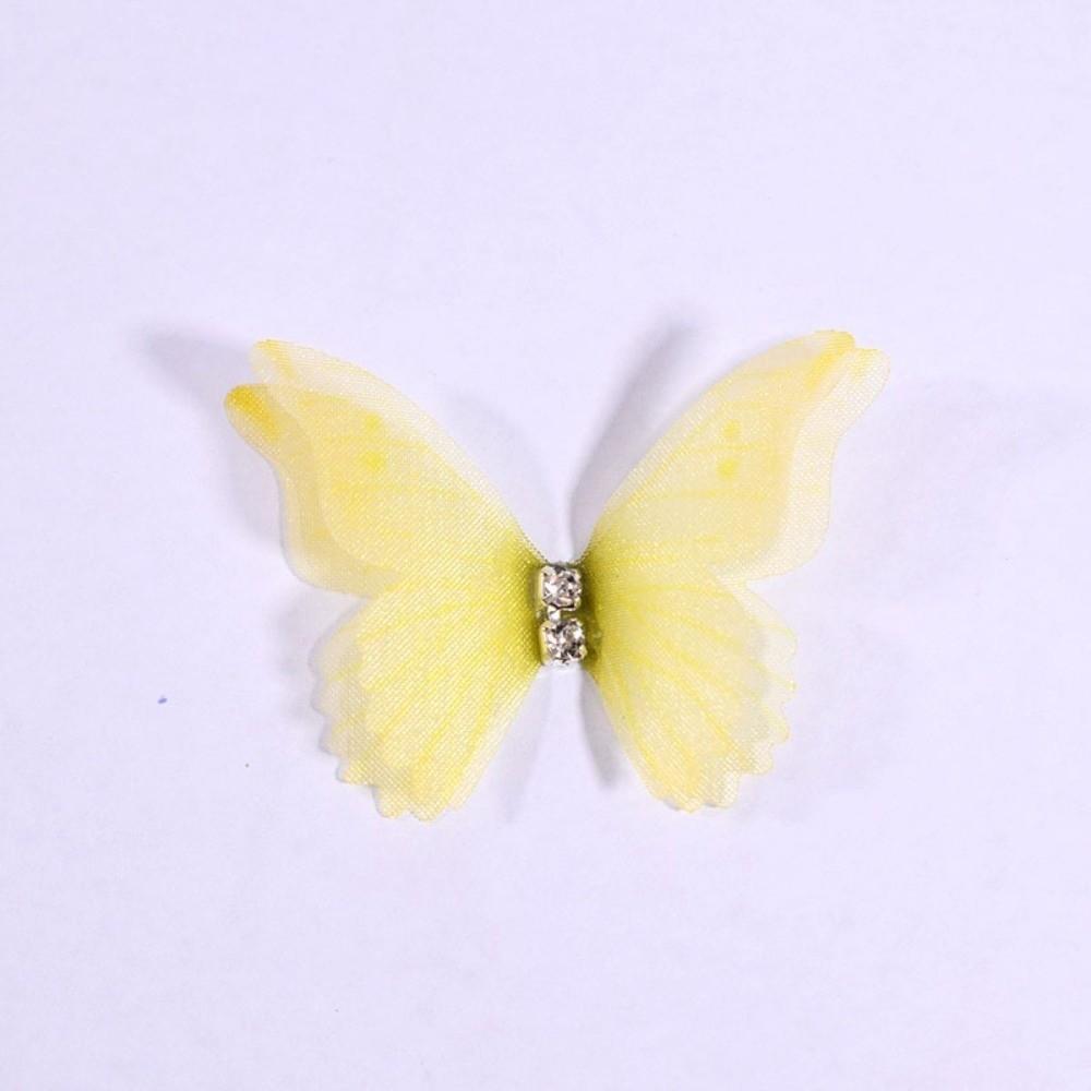 50Pcs Colorful Chiffon Butterfly Embroidered Patches Clothes Sewing Patch Bridal Hair Accessories