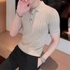 Men'S Polo Shirt Short-Sleeved Business Light Ripe Thin Trendy High-End Slim-Fitting Half-Sleeved Lapel Knitted Men'S T-Shirt
