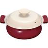 Wahei Freiz Tabletop Pot, 18cm, for 1-2 People, Red, Induction and Gas Compatible, Lightweight Ceramic, RB-3213