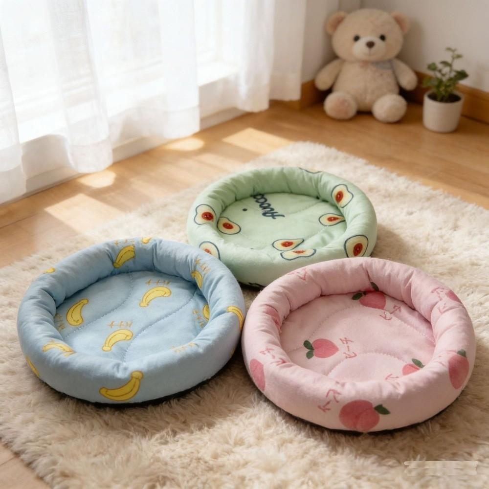 Round Hamster Nest Mat Ice Silk Pad Cooling Hamster Bed Guinea Pig Bed  Pet Habitat