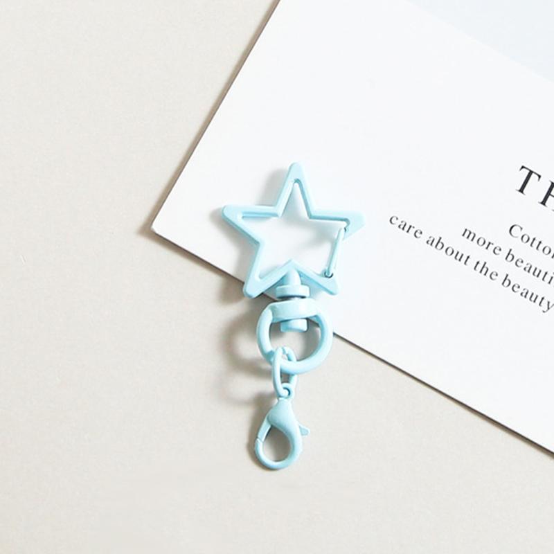 10Pcs Metal Colorful Five-Pointed Star Keychain Keyring Hooks With Lobster Clasp For Diy Craft Jewelry Making Keychain Supplies