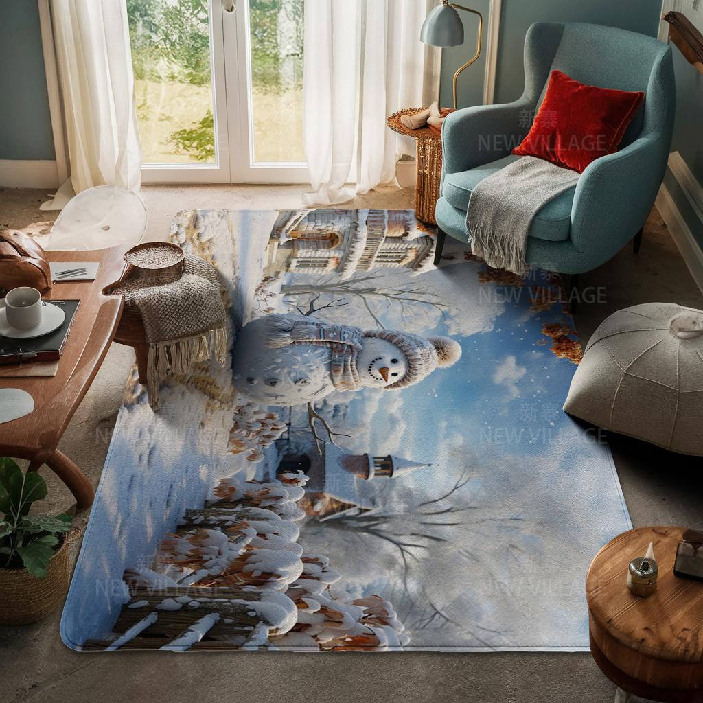 House Entrance Carpet Home Door Mat Living Room Bath Foot Bathroom Non-slip Water Absorption Rugs Bath Merry Christmas Winter