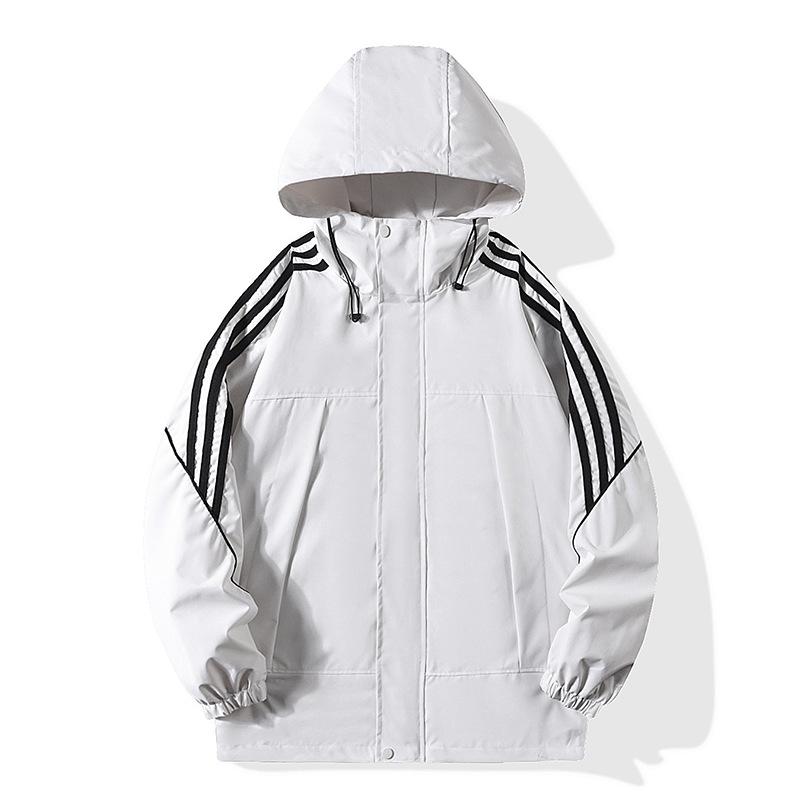 New storm jacket men's three-bar jacket outdoor couples single coat hooded waterproof windproof jacket mountaineering clothing tide