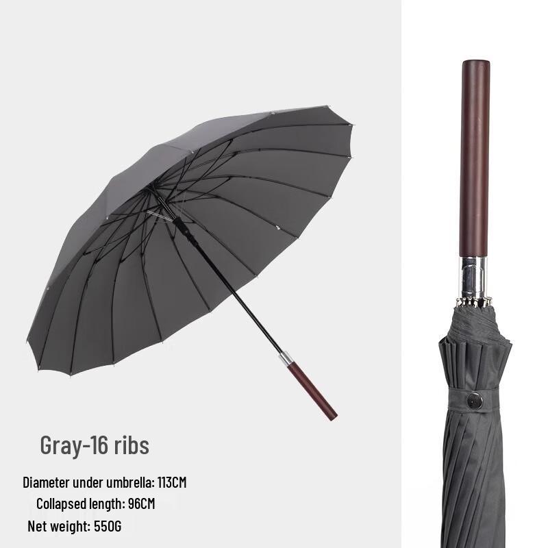 Perem Premium Large Automatic Business Umbrella with Solid Wood Handle