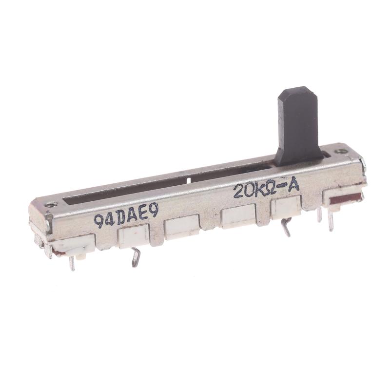 45Mm Straight Side Potentiometer A20K With A Shaft Length Of 15Mm And 3 Pins Single-Gang Straight Slide Potentiometer