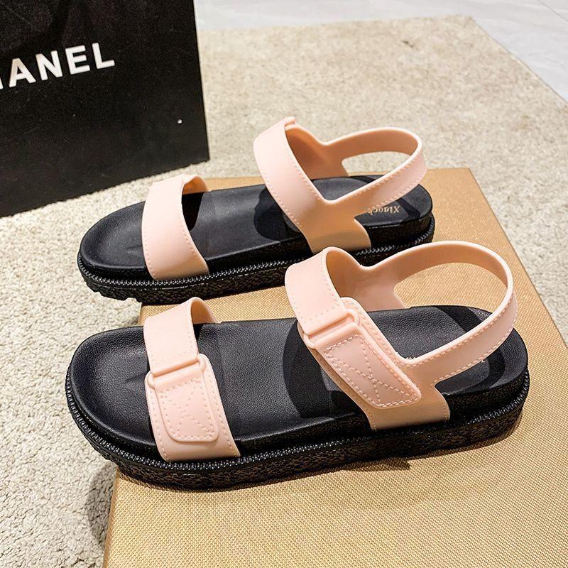 2025 Sommer neue dicksohlige weichsohlige lässige Muffin-Sandalen Studentin vielseitiger Rock Retro Damen-Sandalen