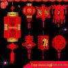 2025 Year of the Snake Red Palace Lantern Ornaments: Chinese New Year Indoor Fu Character Decorations