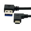 USB Type C Male Connector to 90 Degree Left Angled USB 3.0 Male Data Cable