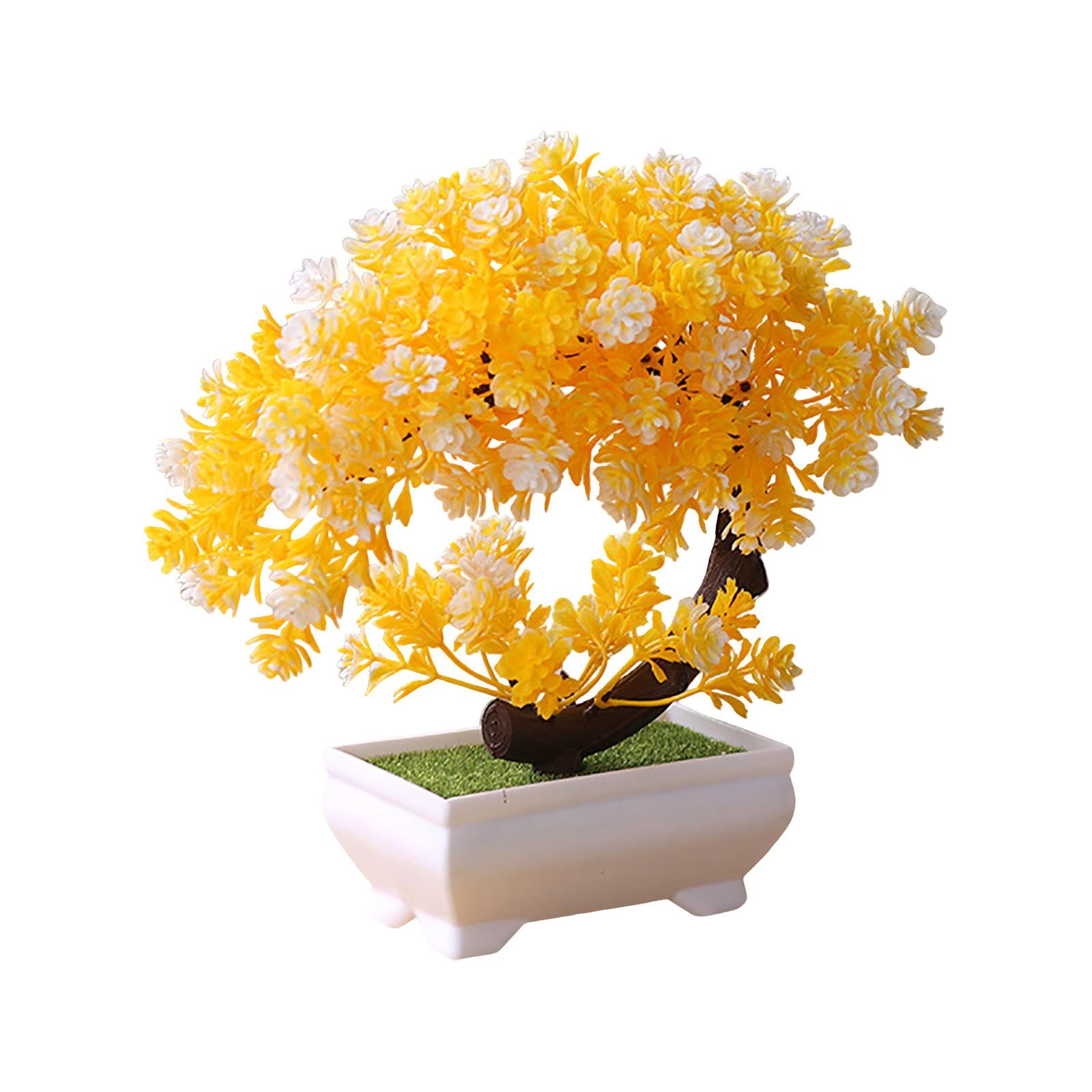 

Имитация зеленого растения, украшения в горшках, комбинированные растения, украшения для рабочего стола в помещении, имитация искусственного цветка, растения бонсай One Size жёлтый