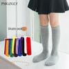 Kids Candy Colored Sport Socks Spring Summer Girls Medium Tube School Socks Trendy Breathable Cotton Student Socks