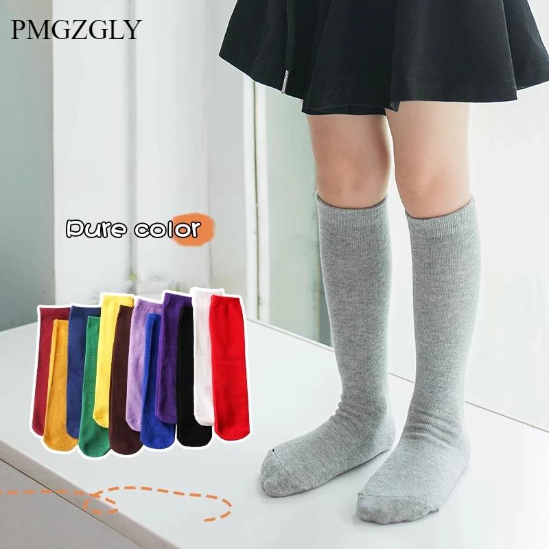 Kids Candy Colored Sport Socks Spring Summer Girls Medium Tube School Socks Trendy Breathable Cotton Student Socks