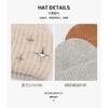 Star-patterned knitted hat for women, winter Japanese-style loose fit for large head circumference, warm and ear-protecting woolen hat, versatile and