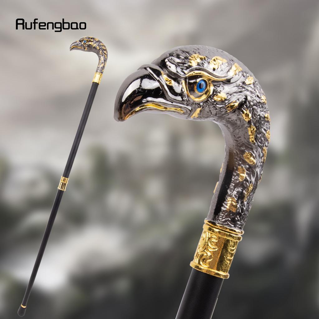 Golden Black Luxury Eagle Head Walking Cane Fashion Decorative Walking Stick Gentleman Elegant Cosplay Cane Knob Crosier 92cm