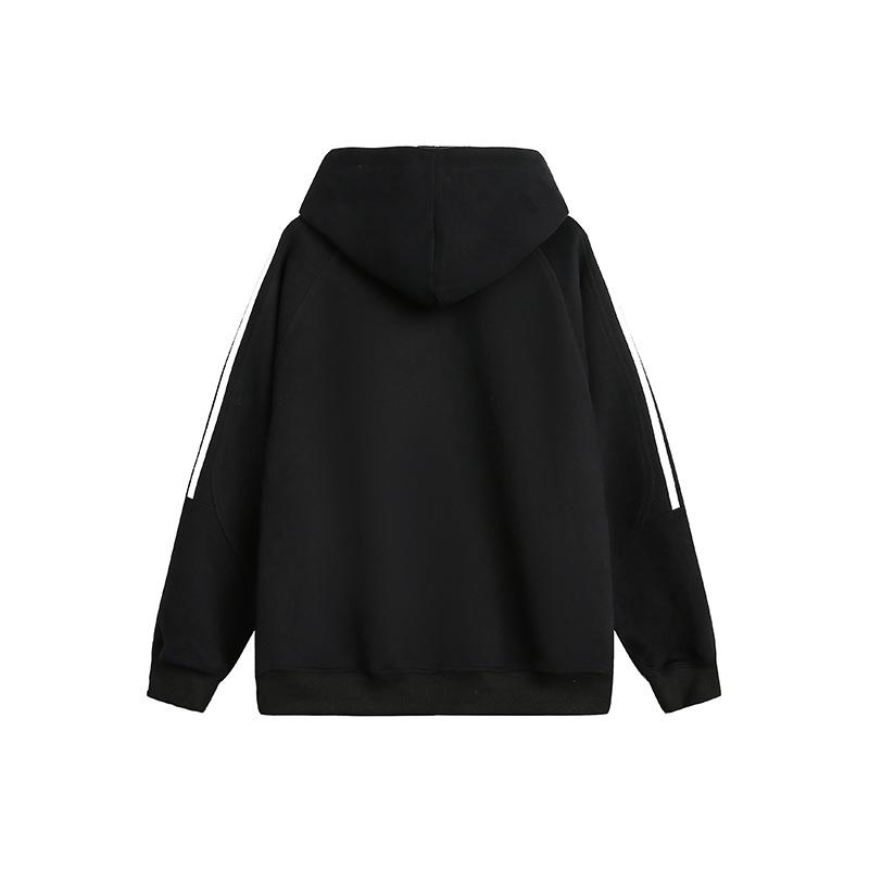 Women's Spring-Autumn Sweatshirt Jacket Trendy Striped Basic Hooded Cardigan