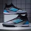 Mens High-Top Football Cleats TF Studs Turf Grass Training Match Lightweight Synthetic Upper