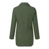 Women Solid Open Front Pockets Cardigan Formal Suit Long Sleeve Blouse Coat