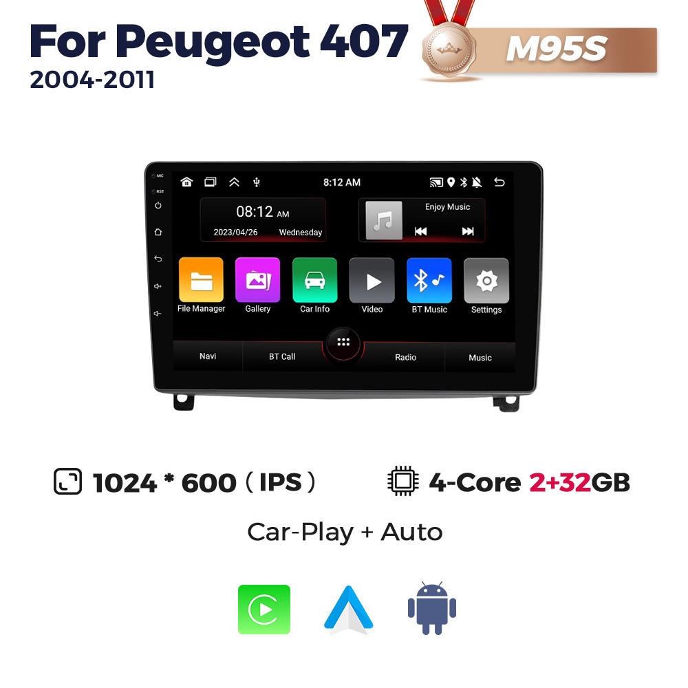 NaviFly Android 13 Wireless Carplay Auto For Peugeot 407 1 2004-2011 Car Radio Multimedia Video Player Navigation GPS Stereo DSP