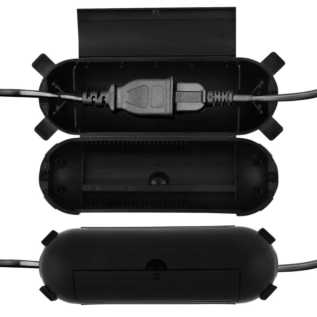 Heavy Duty 12-18 AWG Outdoor Extension Cord Cover Weatherproof Electrical Connection Box Secure Seal Plugs Wires Lights