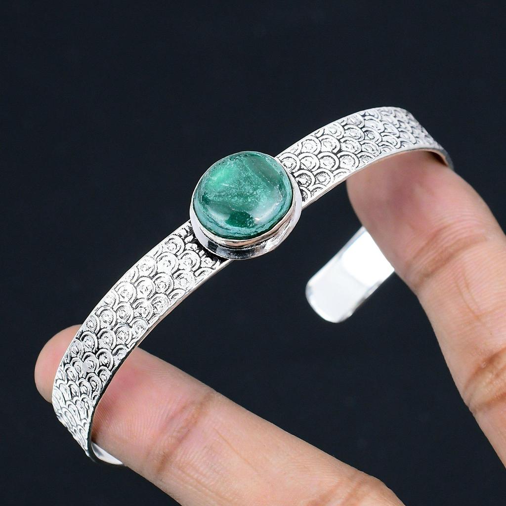 Mothers Day Sale Malachite Stone 925 Sterling Silver Artisan New Bangle Bracelet