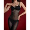 Lace Strapless Camisole Stockings Glossy Transparent Sexy Black Erotic Open Crotch Bodysuit Horse Oil Women Jumpsuits BW1Y