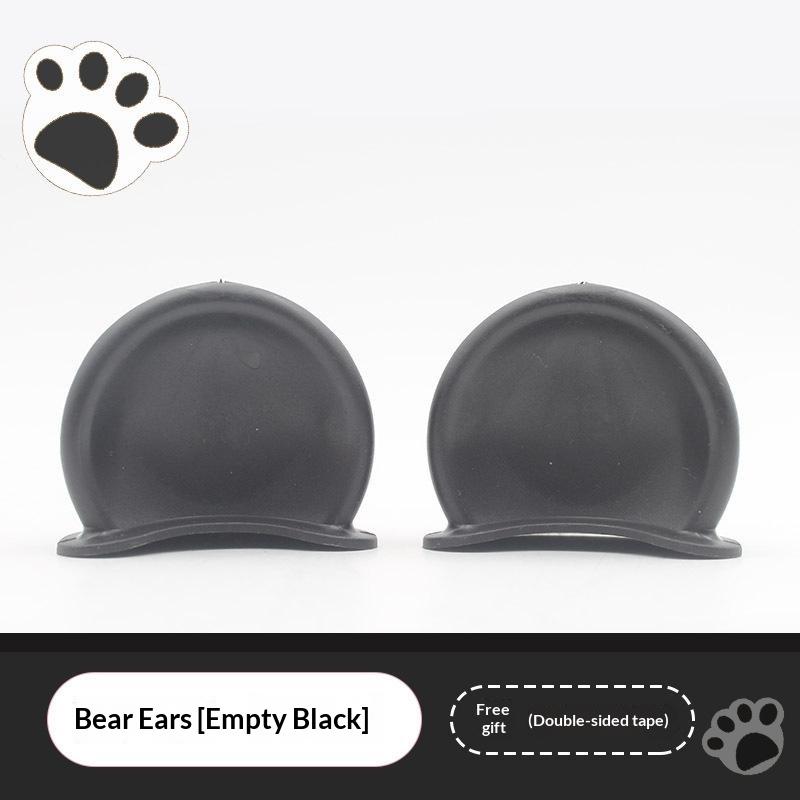 1 Pair Cute Soft Abs Bear Ear Decorations Lovely Kawaii Appearance Fit For Scooters Motorcycles Helmets