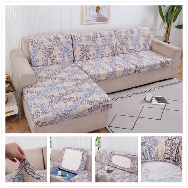 1pc Polyester Sofa Seat Cushion Cover Chair Cover Stretch Machine Washable Removable Slipcover 1 2 3 4 Seat Spandex Sofa Protector