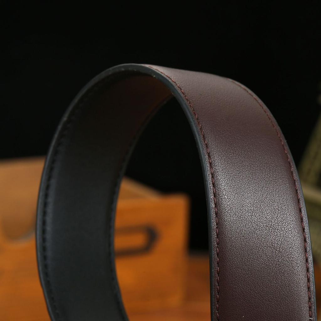 Men'S Belt Pu Rotary Buckle Double-Sided Belt Premium Belt Children'S Pin Buckle Casual Pants With Trend