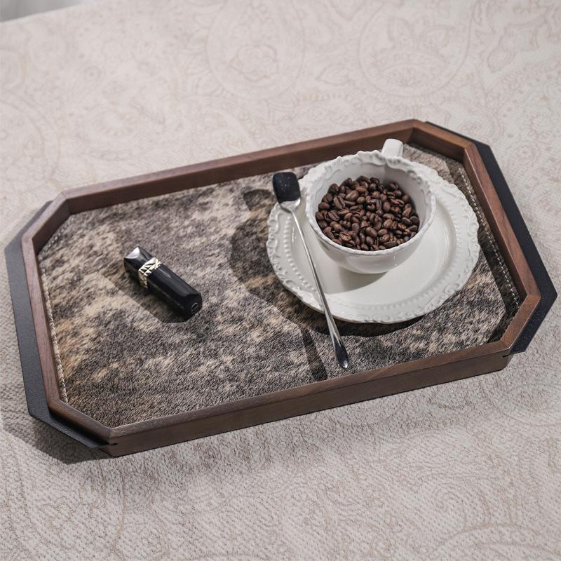 Wooden Storage Tray Entrance Hall Horsehair Storage Trays Living Room Desktop Organize Plates Home Decoration Organize Plate