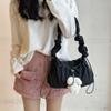 Drawstring Cloud Crossbody Bag Y2K Nylon Underarm Bag Vintage Pleated Shoulder Bag  Girls