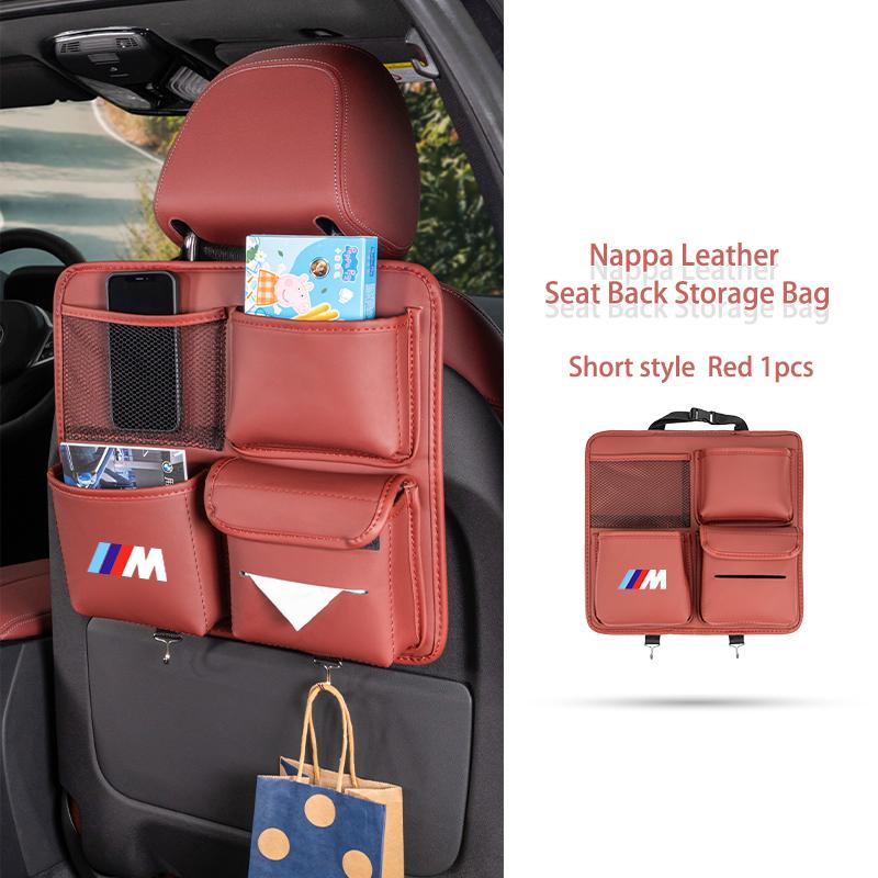 Car Multi-Pocket Hanging Back Seat Storage Bag Anti Kick Pad Accessorty For BMW E30 E34 E36 E39 E46 E52 E53 E60 E61 E62 E70 E71