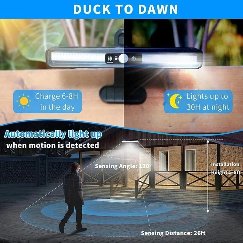Powerful Clip LED Solar Wall Lights IP65 Waterproof Outdoor Motion Sensor Street Light Lamp Forgarden Fence Lantern