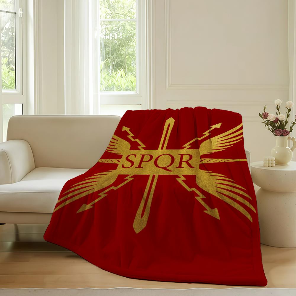Gold Imperial Eagle Rome SPQR Blanket Warm Soft Suitable For Bedroom Sofa Bed Living Room Office Travel Camping Gifts