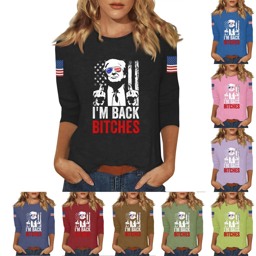 Women's Casual Fashionable Sexy Comfortable Neck Three-Quarter Sleeve Top