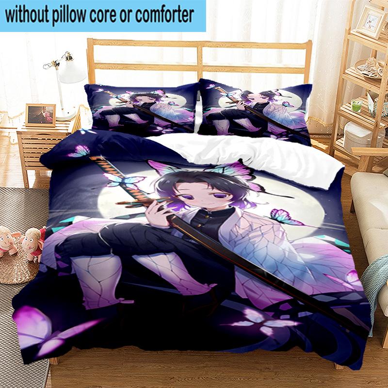 3PCS Vibrant Anime Characters 3pcs Bedding,Including 3PCS Duvet Cover And 2pcs Pillowcases Perfect for Christmas,Ideal for Bedroom, Dormitory