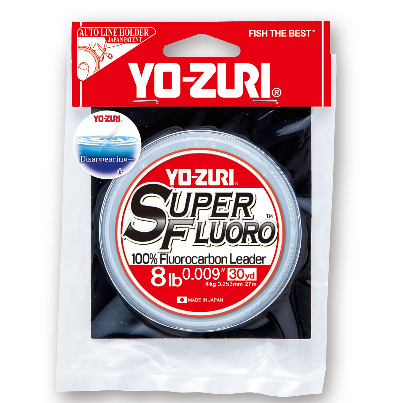 Fluorocarbon Line Super Fluoro 30YDS 8Lbs Clear YO-ZURI Color