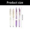 4PCS Flower Print Gel Inks Pen Retractable Gel Pen with Metal Clip Ergonomic Grip 0.5MM Tip Black Inks for Office School