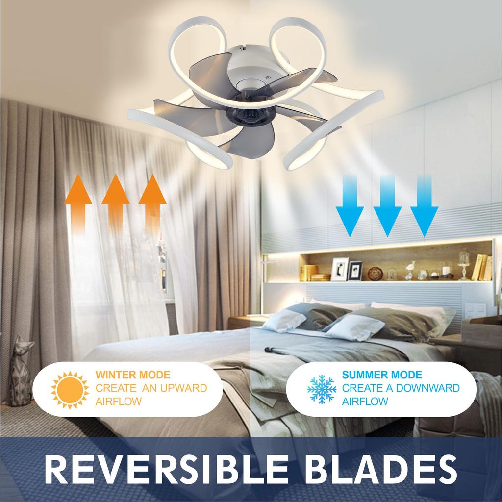 IRALAN Modern Ceiling Fan with Light Home and Decoration Smart Remote Control 50CM LED Large Home Fan