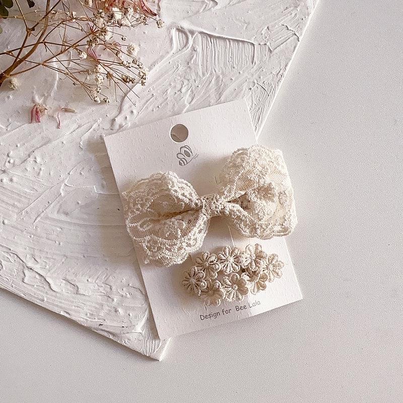 

Скандинавский Ретро Цветочный Кружевной Бант Набор Заколок для Волос для Детей