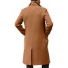 Men's British Solid Color Long Coat Fashionable Warm Woolen Overcoat