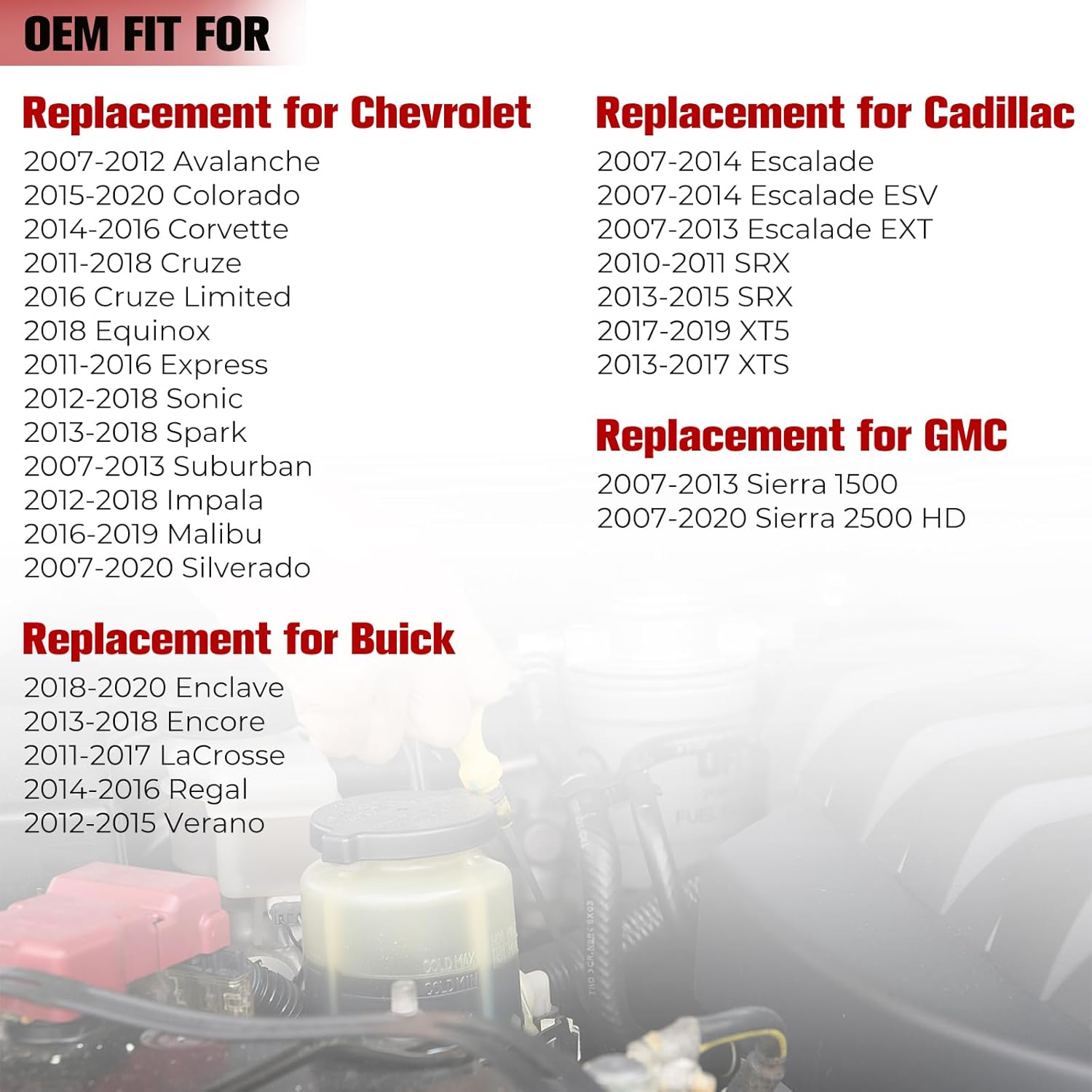 

Крышка радиатора для Chevrolet Silverado 1500, 2007-2019 Equinox, 2018 Malibu, 2016-2019 Cruze, 2011-2018 Impala, 2012-2018 Colorado, 2015-2020 Suburban,