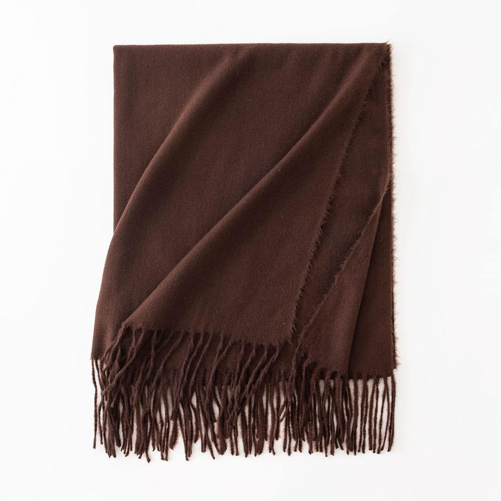 Cashmere Feel Solid Color Women's Imitation Cashmere Scarf Spring Atmosphere Korean Style Versatile Mid Length Shawl Scarf