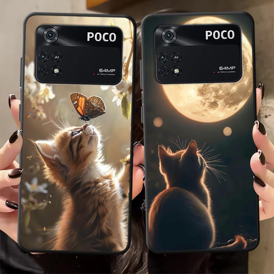 Handyhülle Case für Xiaomi Poco F8 C50 M3 M4 M7 C75 F3 C71 F1 C61 M5 X3 X4 X5 X7 Pro Süße Katze