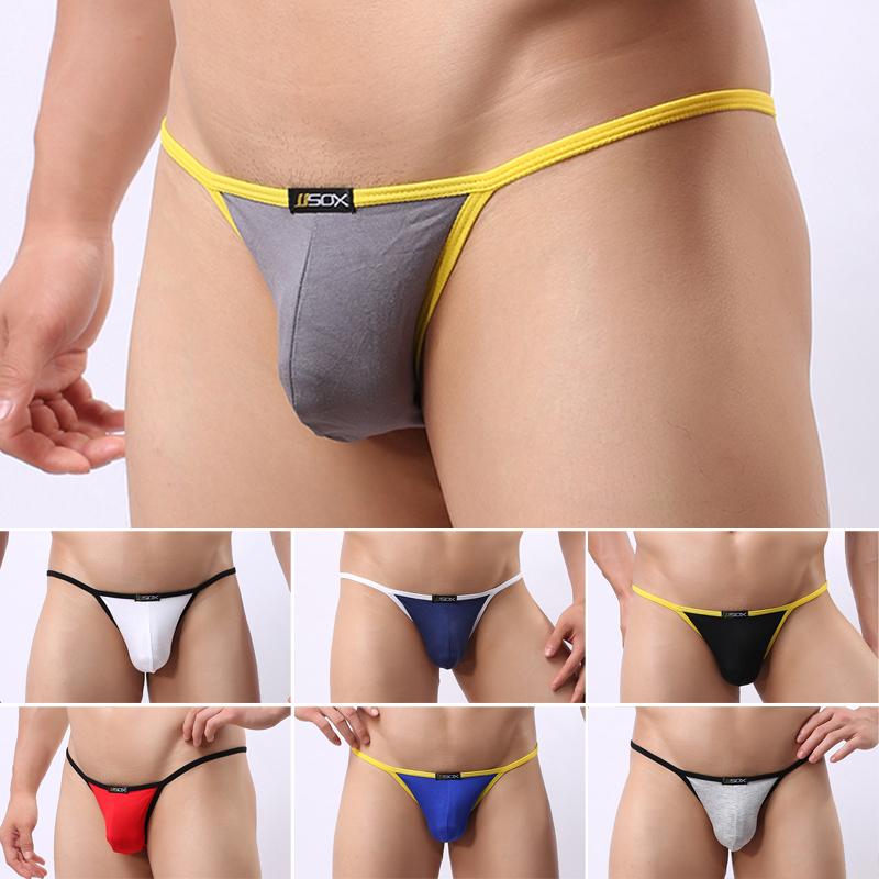 Pánské sexy modální kalhotky s nízkým vzestupem prodyšné mini tanga G-String spodní prádlo kalhotky