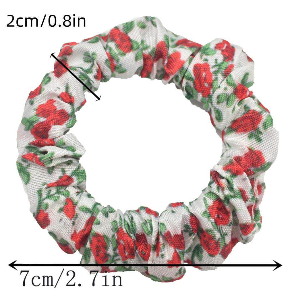 6pcs/lot Scrunchies for Hair Elastic Scrunchy Women Small Chiffon Floral Fabric Fashion Cute Daisy Garden Vocation