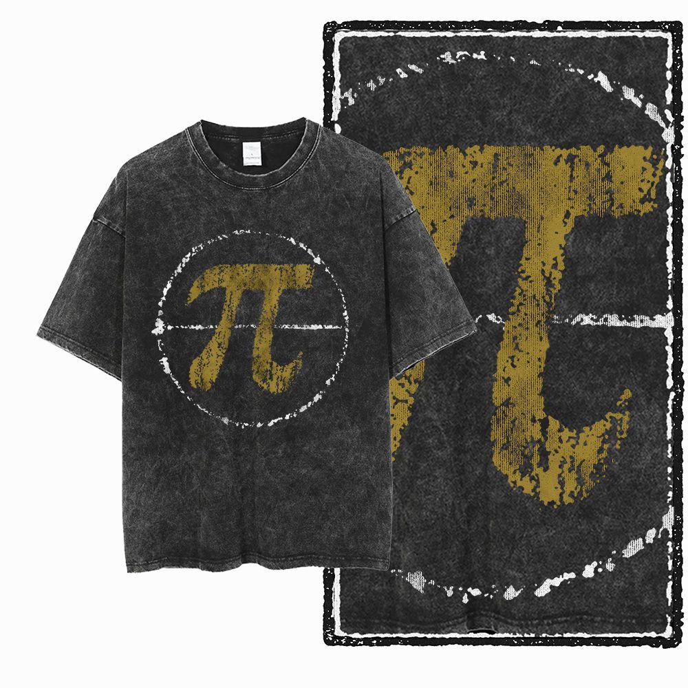 2026 Hot Sale Math Graphic Washed Distress T-Shirt Men Women High Street Graphic Tee Vintage Men's Tshirt Retro Streetwear Tee Shirt Short Sleeve Top