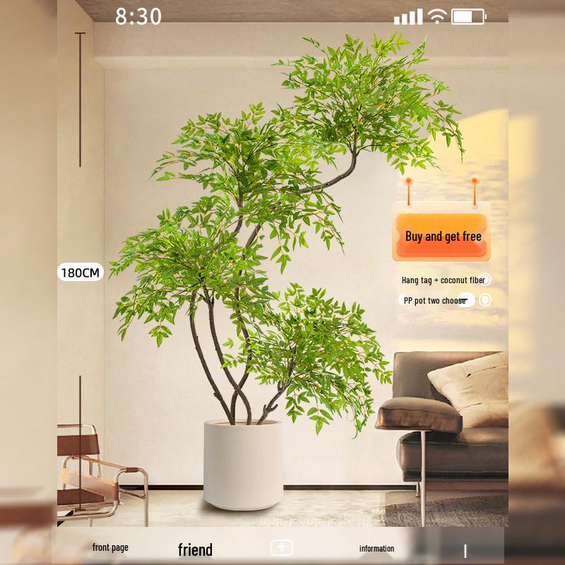 Nandina Luxury Artificial Tree - Indoor Floor Decoration & Bionic Green Plant Potted Ornament